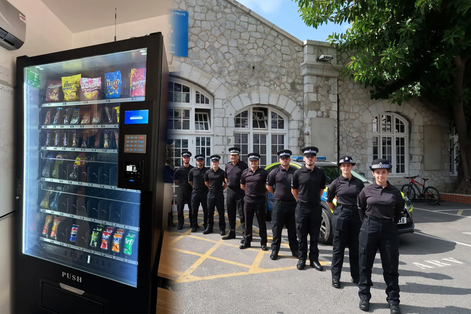 SnackStation vending machine at Gibraltar Defence Police HQ